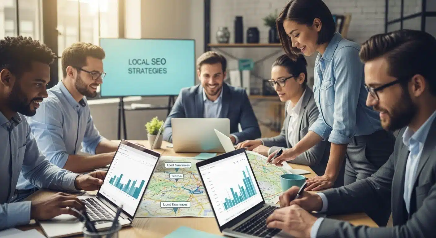local seo strategies office teamwork
