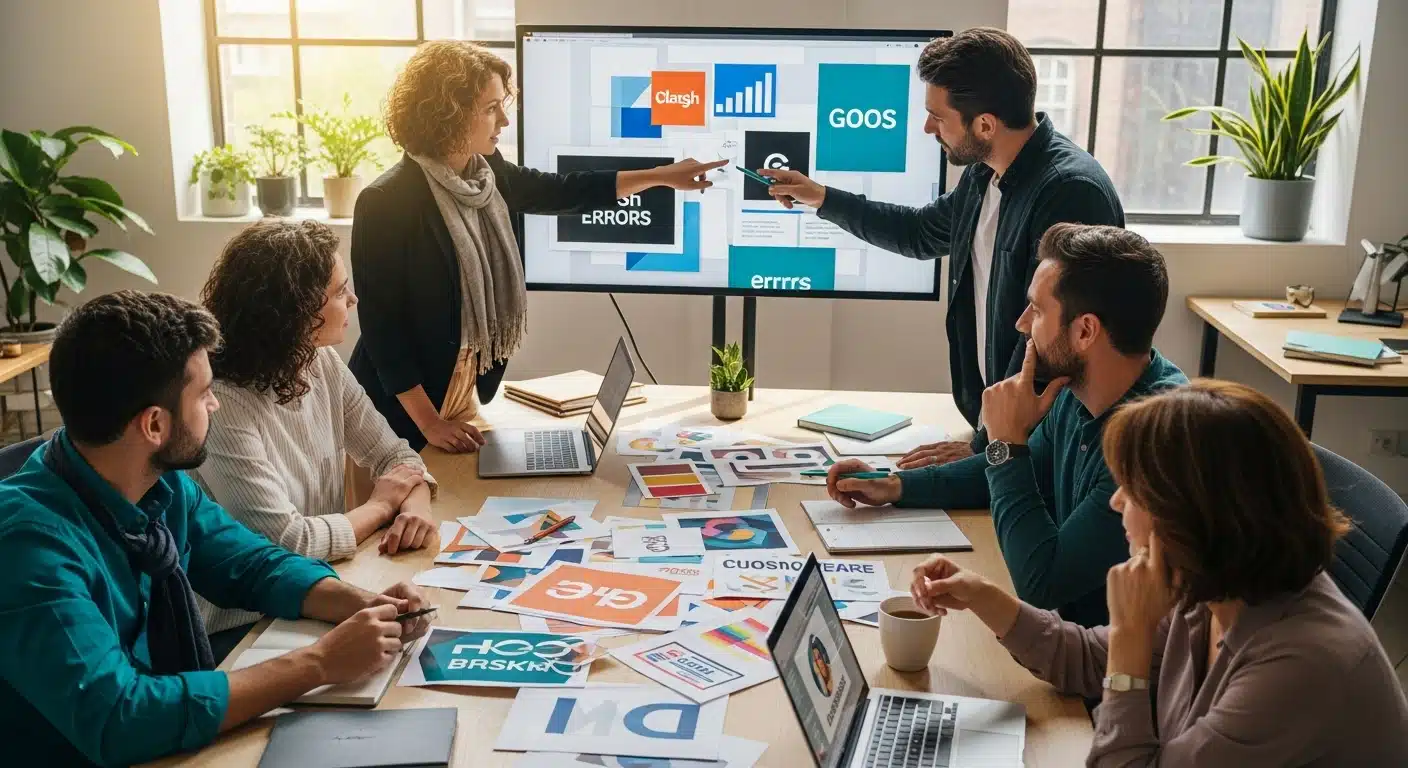 branding mistakes team meeting