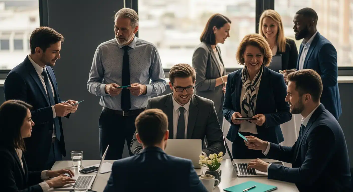 business networking, professional connections, office event