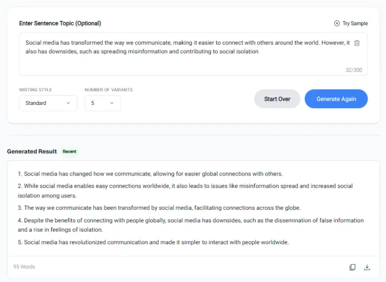 AI Sentence Generator