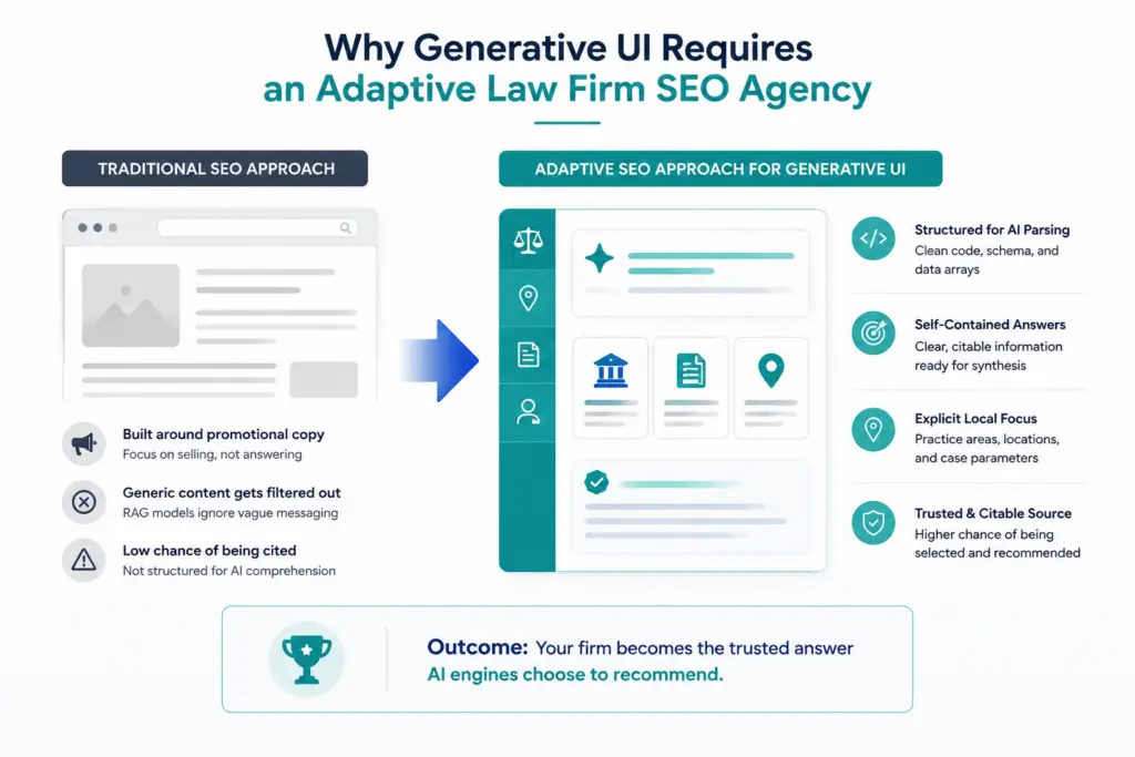 Why Generative UI Requires an Adaptive Law Firm SEO Agency