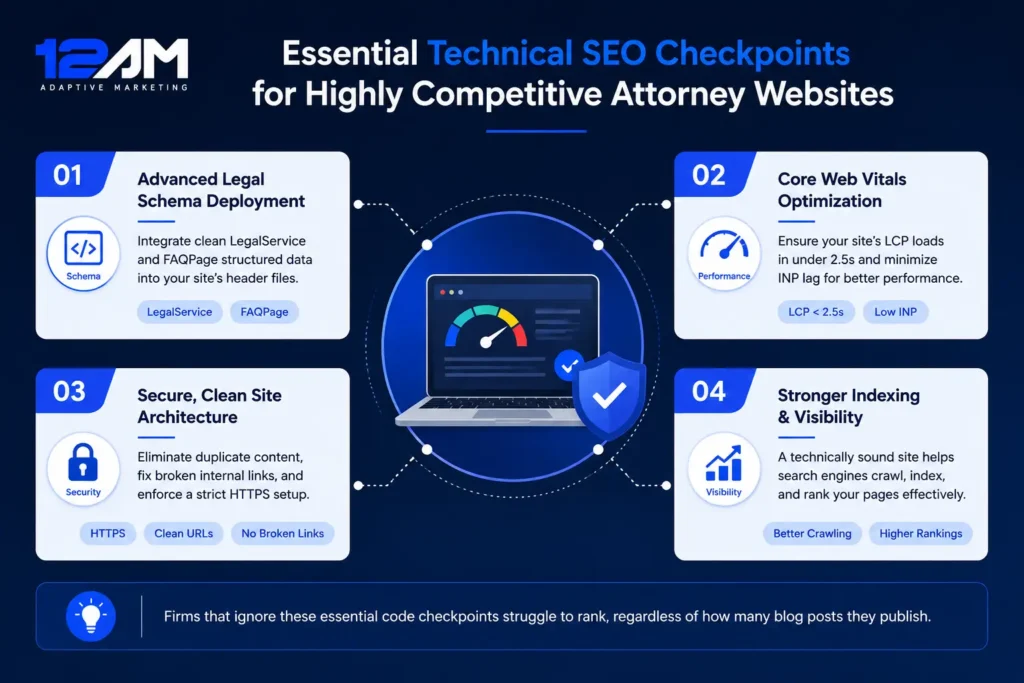 Essential Technical SEO Checkpoints Required for Highly Competitive Attorney Websites